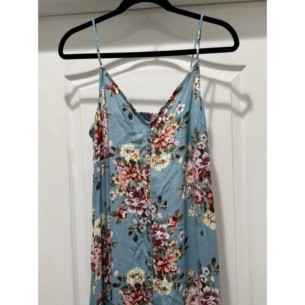 Sadie & Sage Dress Teal Floral Dress - Size M - See Pics/Missing Buttons - Picture 4 of 11